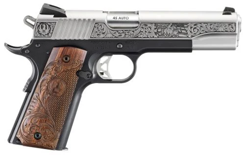 712032048 Ruger SR1911 Limited Edition Custom Wood Grips .45 ACP Black Anodized Aluminum Frame / Stainless Slide Pistol