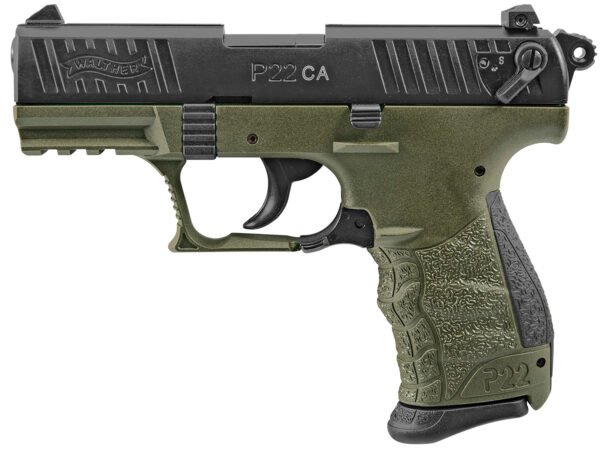 Walther P22 California Compliant .22 LR Olive Drab Green and Black Pistol