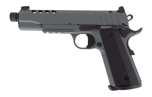 196080_1OIWEO Tisas 1911 Night Stalker SF Threaded Barrel .45 ACP Platinum Gray Cerakote Pistol