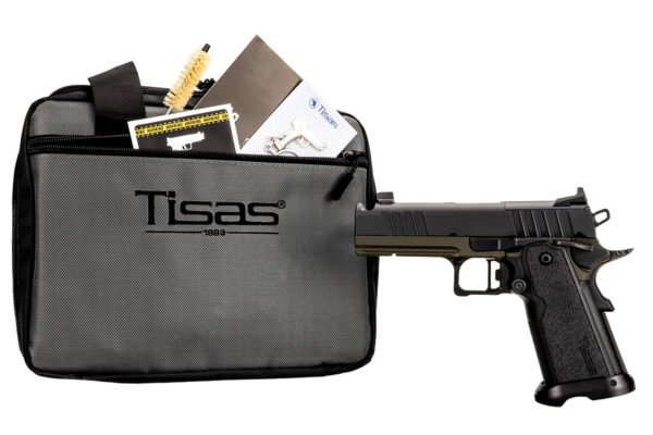 411562278_XJKZKP Tisas 1911 Carry DS MCO Compensated Double-Stack 9mm Dark Green Cerakote Pistol